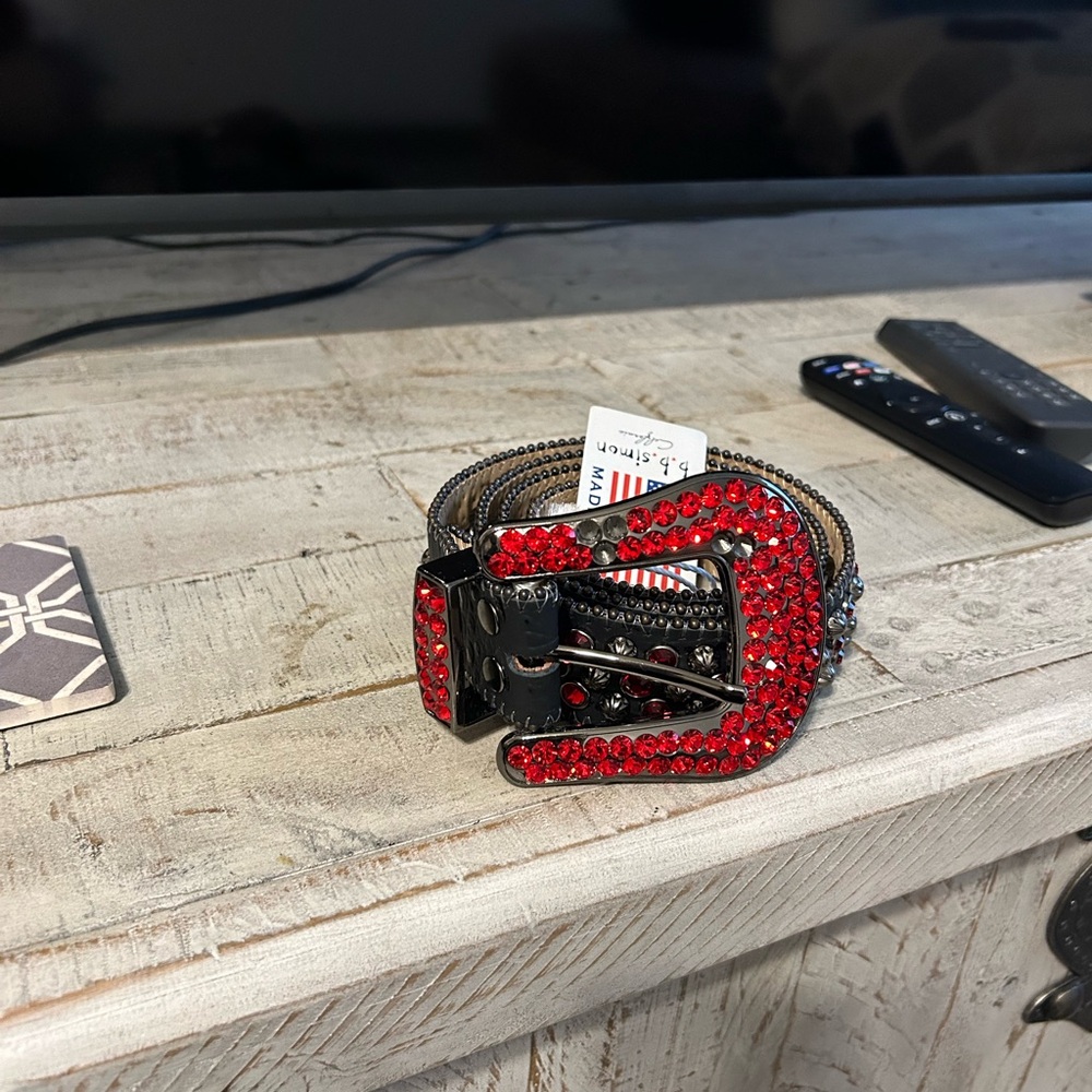 BB Simon Belt Brand New Black & Red Size 38